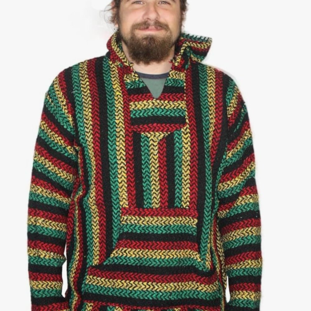 Baja Joe eco-friendly woven stripped hoodie men’s size large